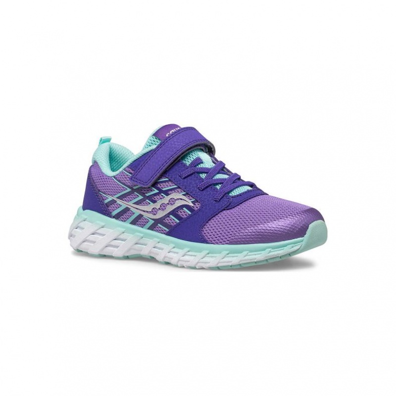 Purple Saucony Wind 2.0 A/C Big Kids' Sneakers | USA FISGLJ