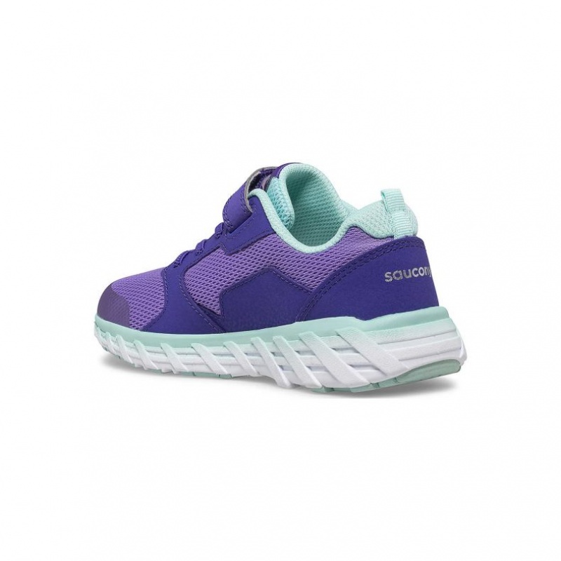 Purple Saucony Wind 2.0 A/C Big Kids' Sneakers | USA FISGLJ