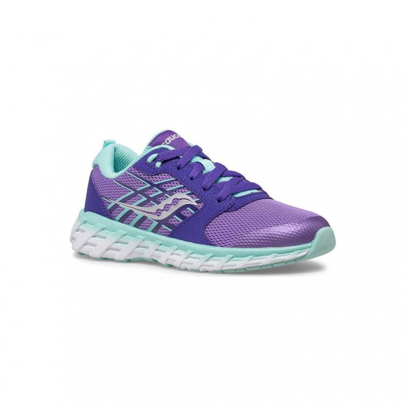 Purple Saucony Wind 2.0 Lace Big Kids' Sneakers | USA GRNOPH