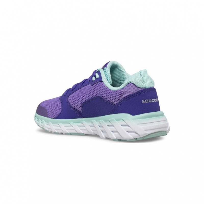 Purple Saucony Wind 2.0 Lace Big Kids' Sneakers | USA GRNOPH