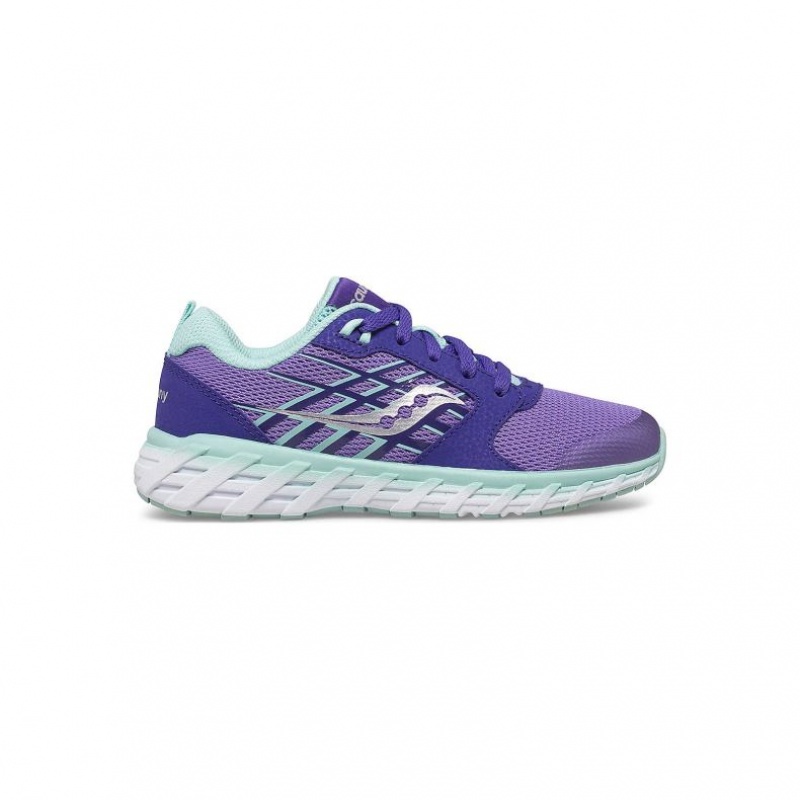 Purple Saucony Wind 2.0 Lace Big Kids\' Sneakers | USA GRNOPH