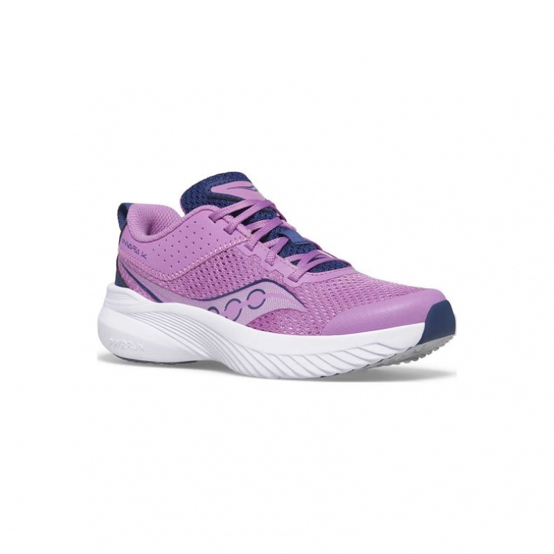 Purple / Indigo Saucony Kinvara 14 Big Kids' Sneakers | USA AWHVBC