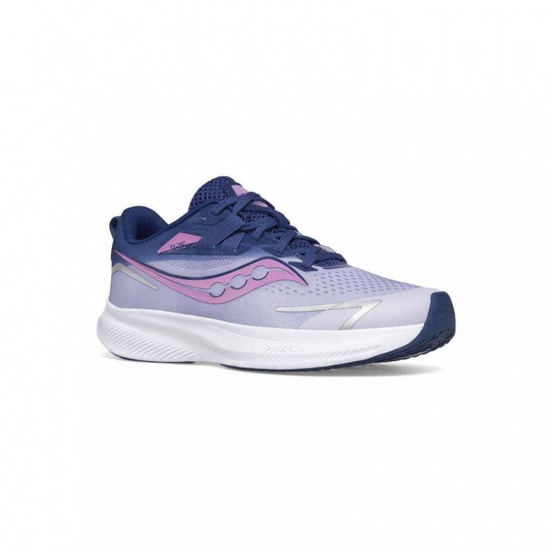 Purple / Indigo Saucony Ride 15 Big Kids' Sneakers | USA EZLRDN