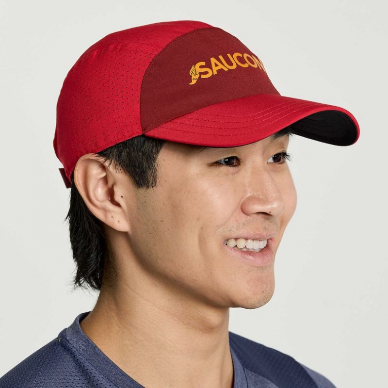 Red Saucony Outpace Men\'s Hat | USA UBFOGD