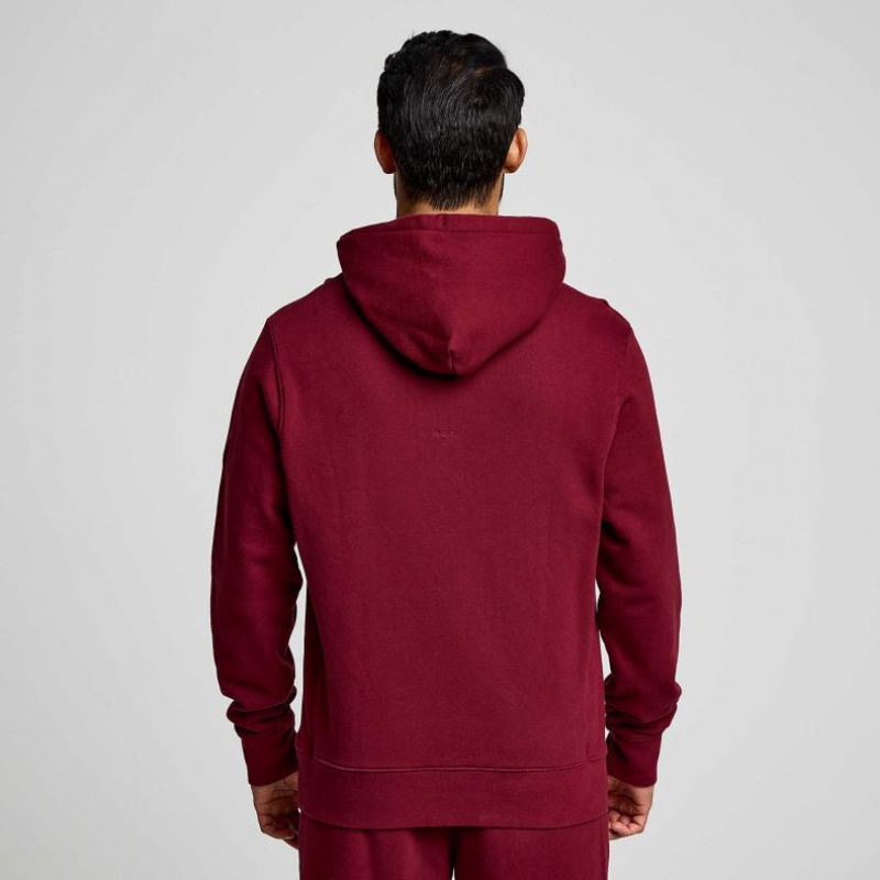 Red Saucony Recovery Men's Hoodie | USA JTNEZY