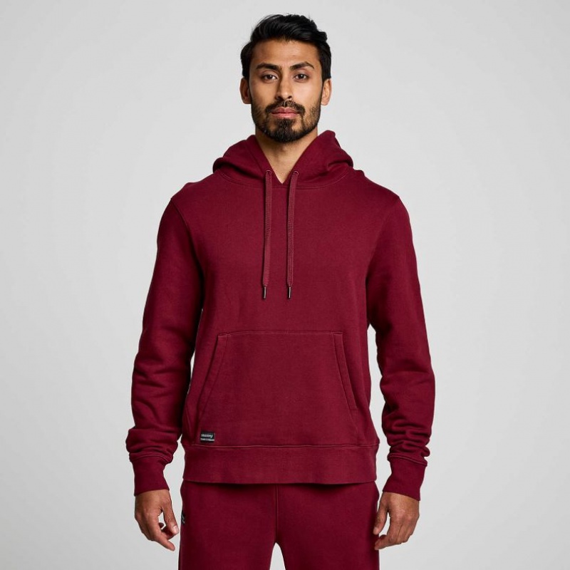 Red Saucony Recovery Men\'s Hoodie | USA JTNEZY