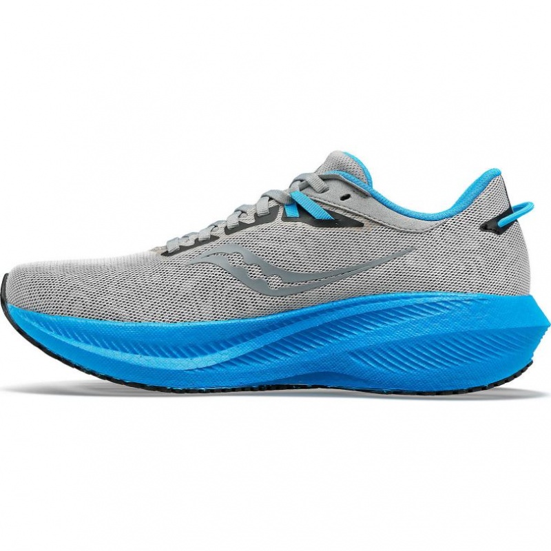 Silver / Blue Saucony Triumph 21 Men's Running Shoes | USA GMIZKB