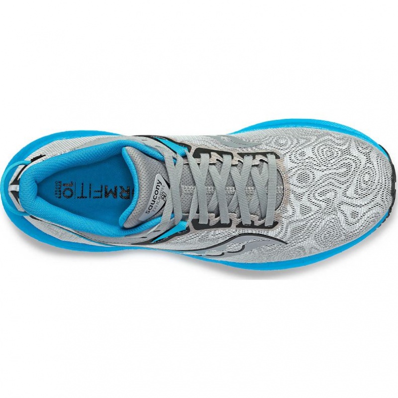 Silver / Blue Saucony Triumph 21 Men's Running Shoes | USA GMIZKB