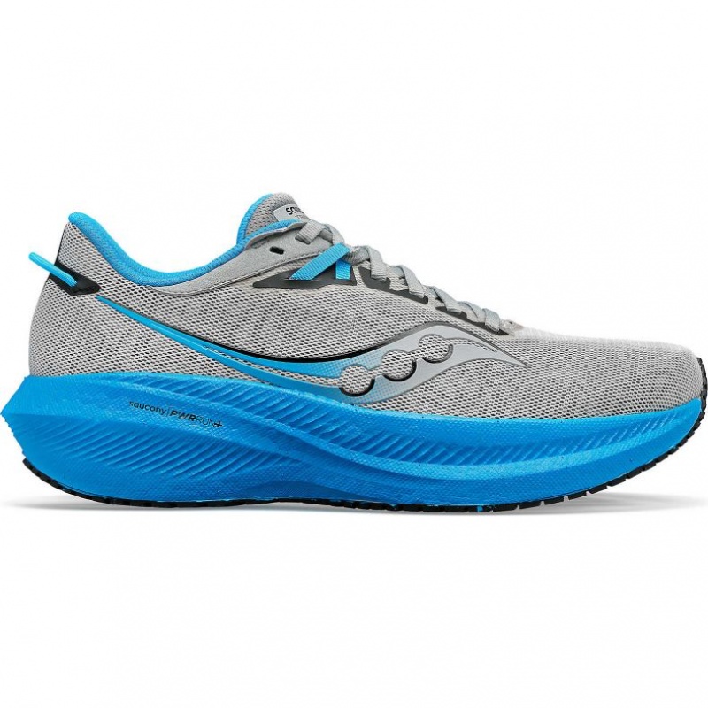 Silver / Blue Saucony Triumph 21 Men\'s Running Shoes | USA GMIZKB