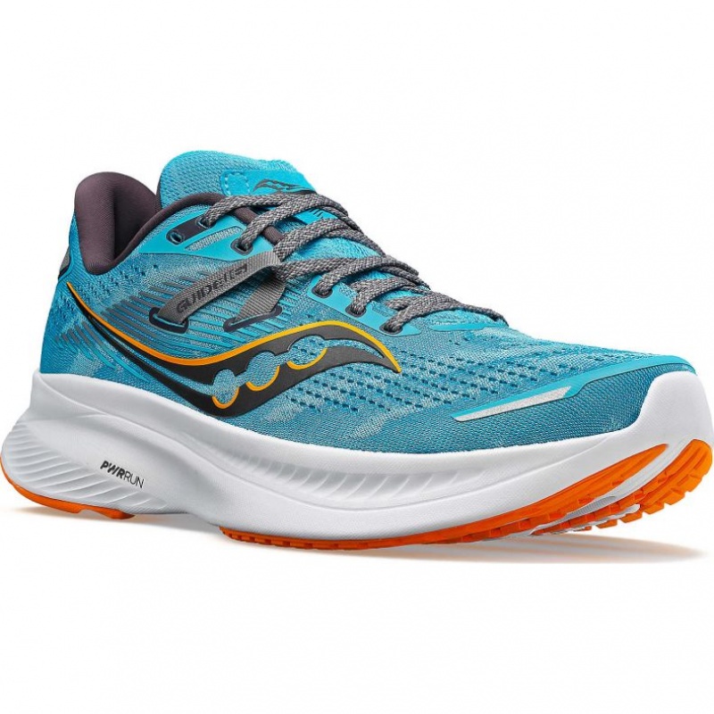 Turquoise Saucony Guide 16 Men's Wide Running Shoes | USA WTINMQ