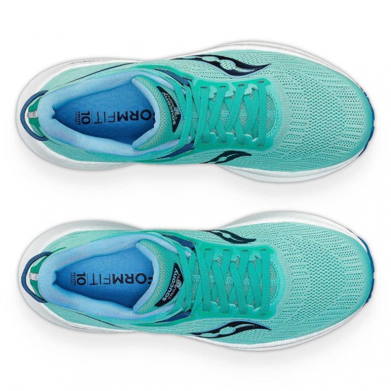 Turquoise Saucony Triumph 21 Women's Running Shoes | USA VOAZDK