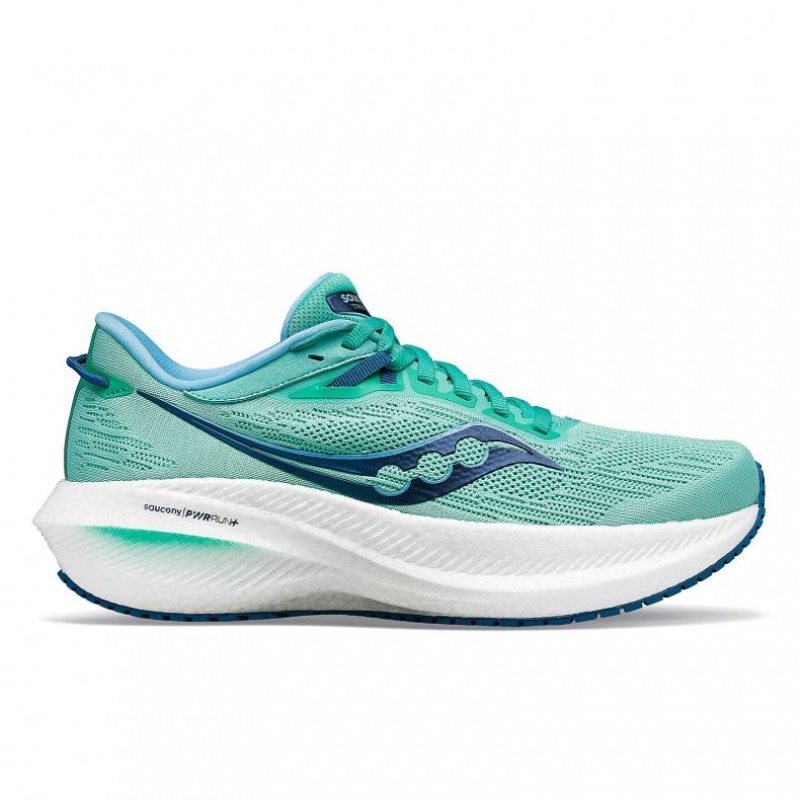 Turquoise Saucony Triumph 21 Women\'s Running Shoes | USA VOAZDK