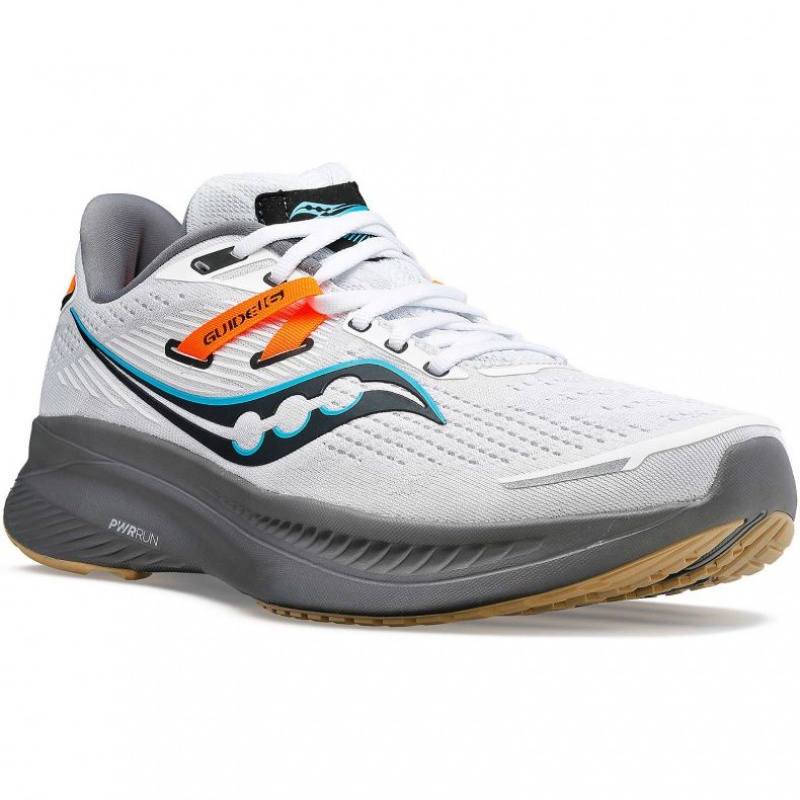 White Saucony Guide 16 Men's Running Shoes | USA YNGIHS