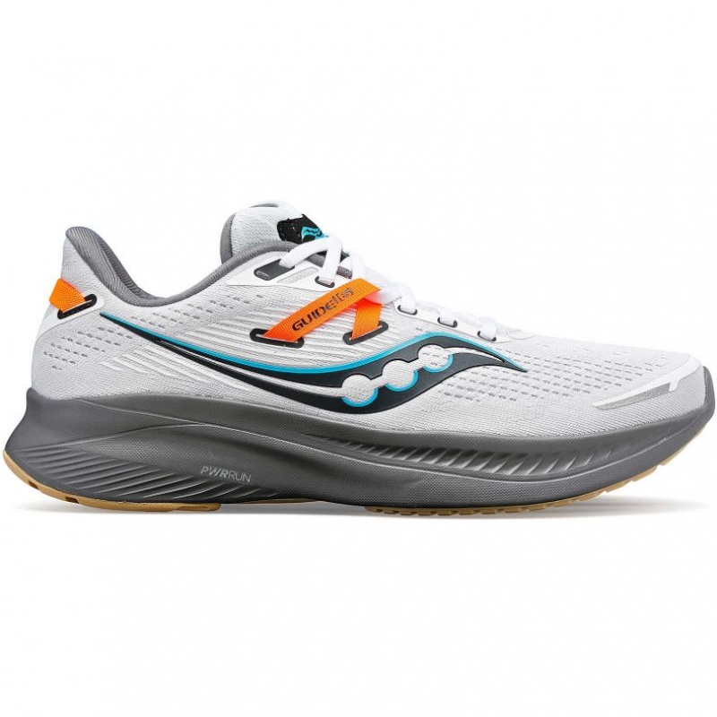 White Saucony Guide 16 Men\'s Running Shoes | USA YNGIHS