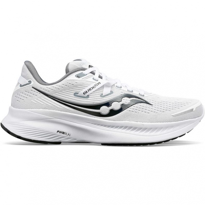 White Saucony Guide 16 Men\'s Running Shoes | USA MSAGQN