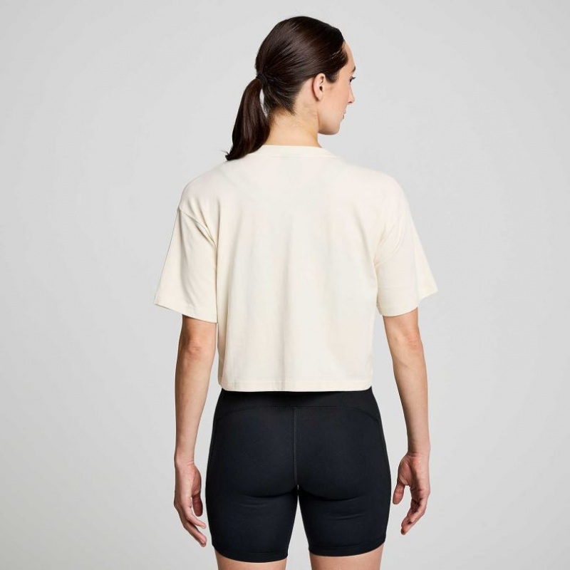 White Saucony Recovery Boxy Women's T-Shirt | USA QOKSHL