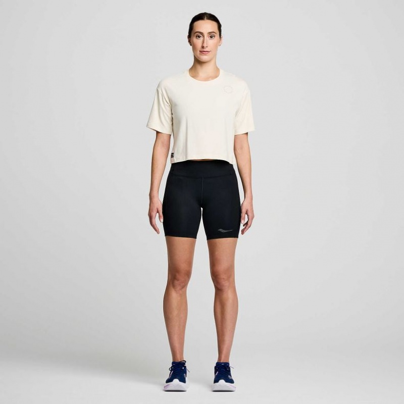 White Saucony Recovery Boxy Women's T-Shirt | USA QOKSHL