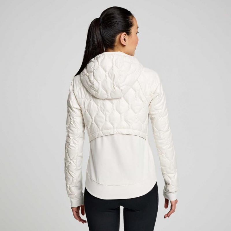 White Saucony Solstice Oysterpuff Women's Jacket | USA KOMUAR