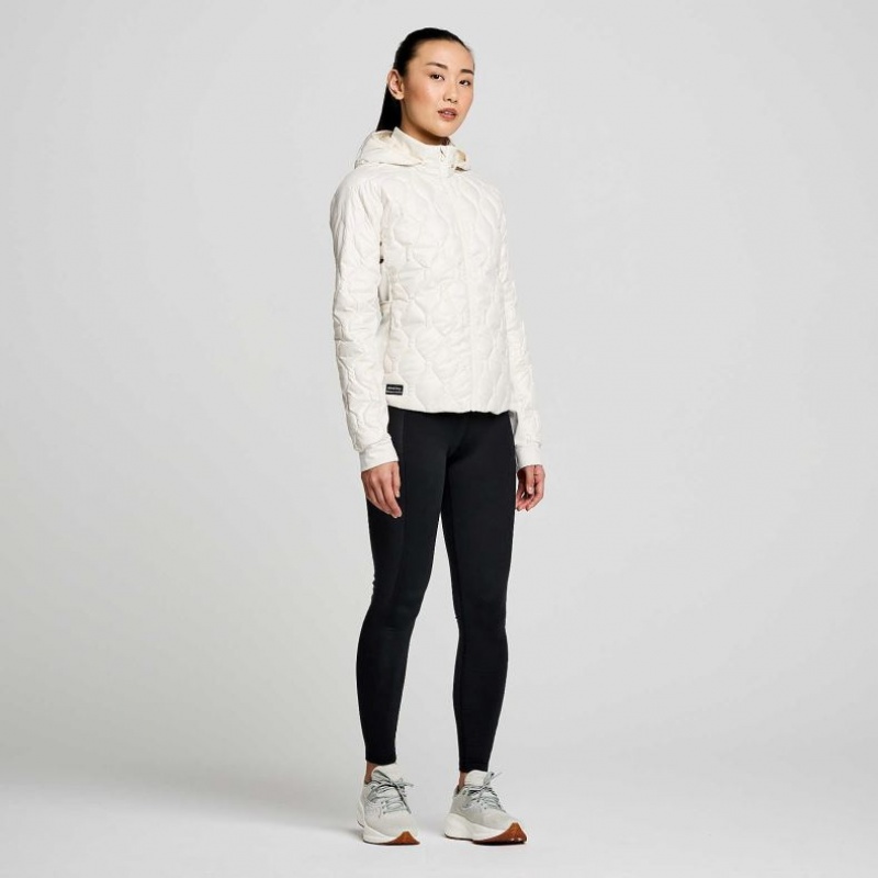 White Saucony Solstice Oysterpuff Women's Jacket | USA KOMUAR