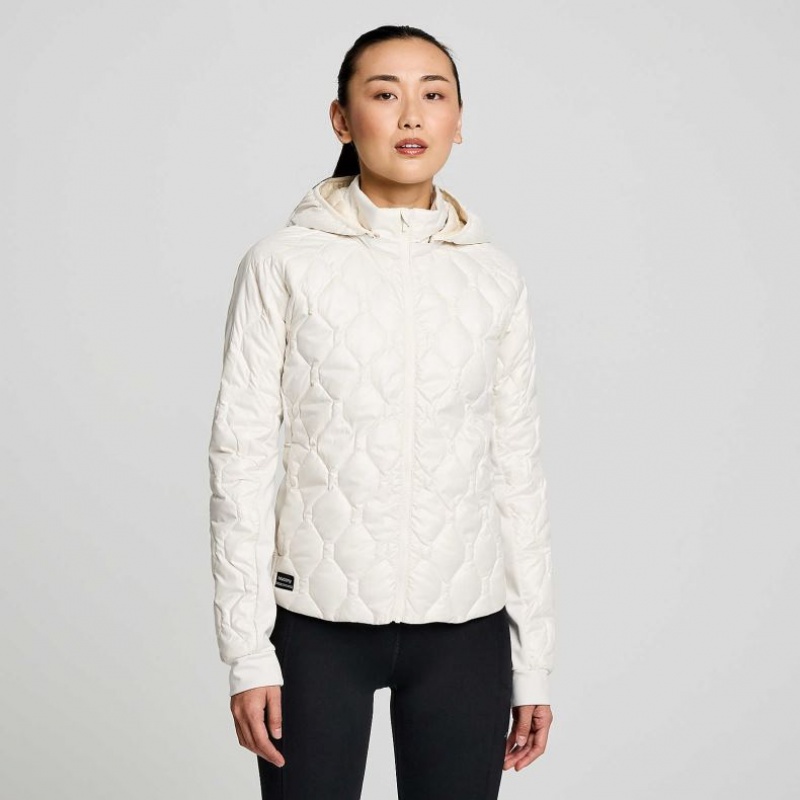 White Saucony Solstice Oysterpuff Women\'s Jacket | USA KOMUAR