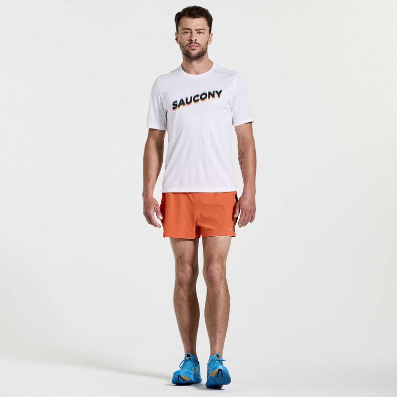 White Saucony Stopwatch Graphic Short Sleeve Men's T-Shirt | USA DMAGZU