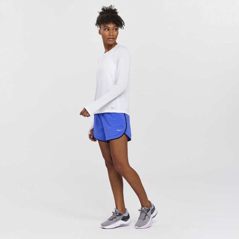 White Saucony Stopwatch Long Sleeve Women's T-Shirt | USA XEIYDN