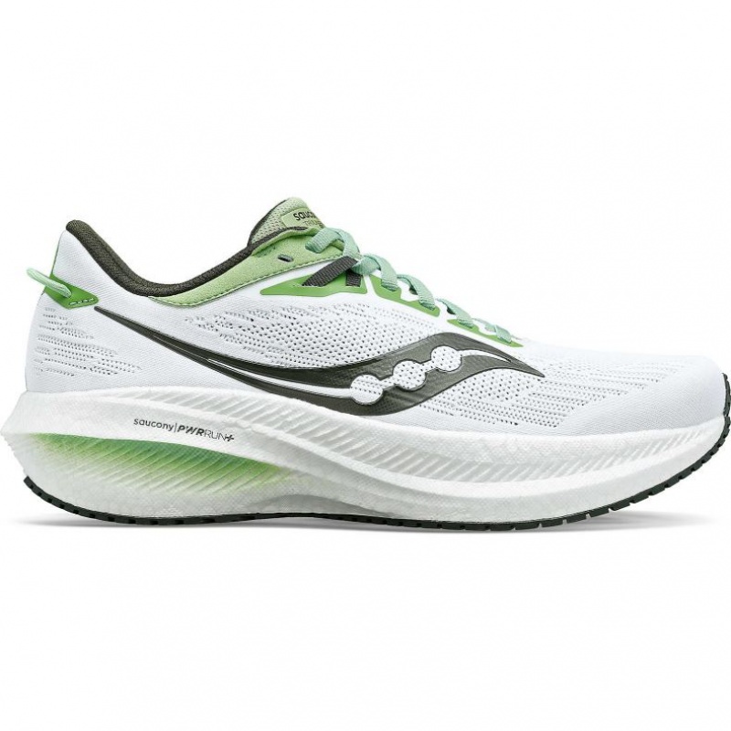 White Saucony Triumph 21 Men\'s Running Shoes | USA MTZOVN