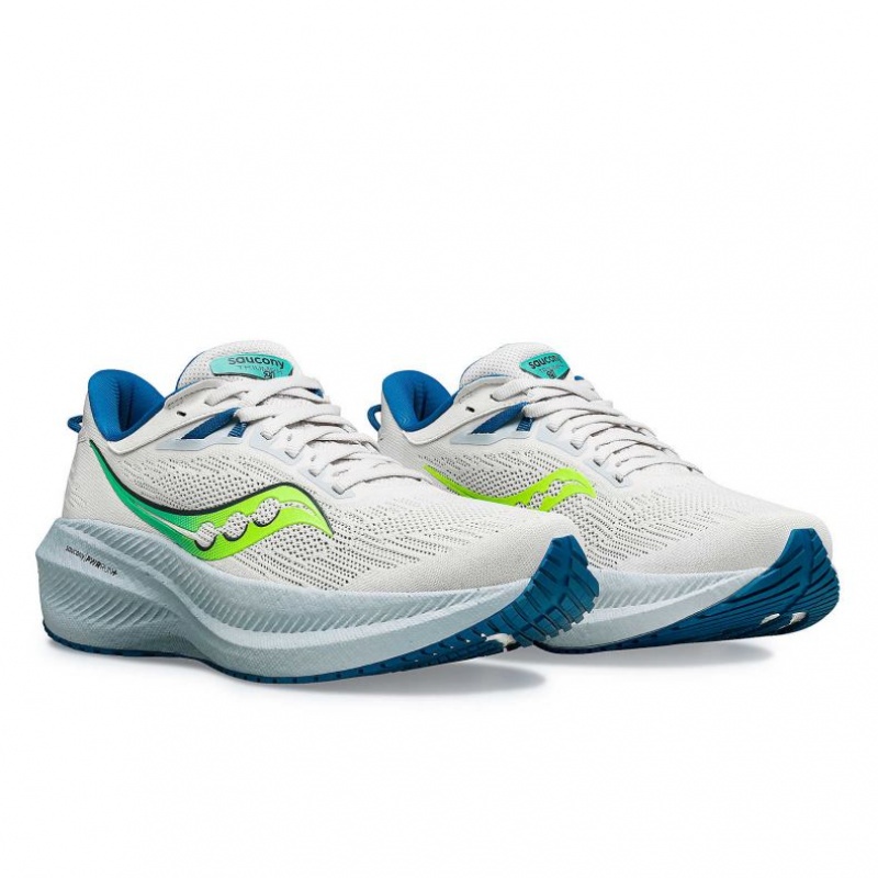 White Saucony Triumph 21 Women's Running Shoes | USA GRUMTH