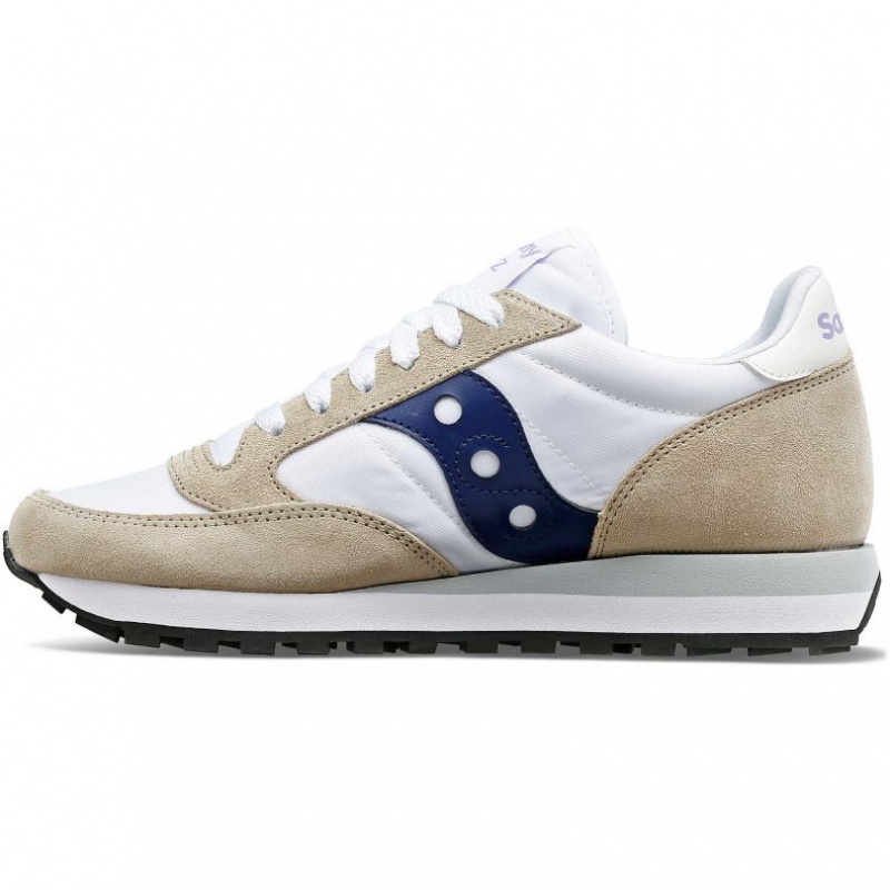 White / Beige / Navy Saucony Jazz Original Women's Sneakers | USA UGXNIT