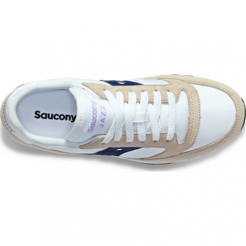 White / Beige / Navy Saucony Jazz Original Women's Sneakers | USA UGXNIT