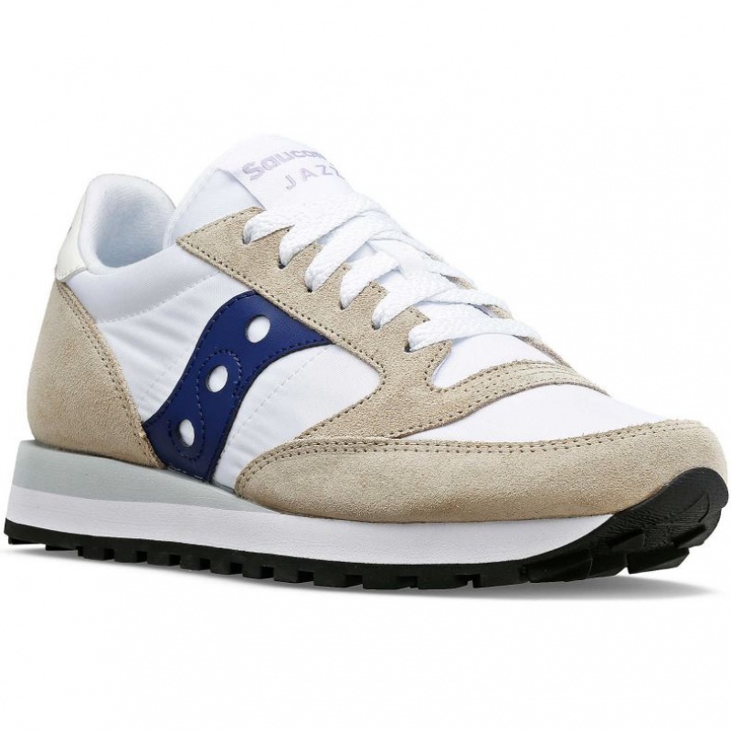 White / Beige / Navy Saucony Jazz Original Women's Sneakers | USA UGXNIT