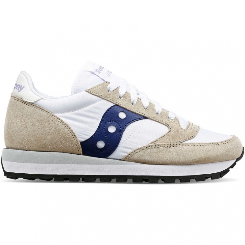 White / Beige / Navy Saucony Jazz Original Women\'s Sneakers | USA UGXNIT