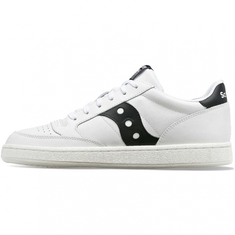 White / Black Saucony Jazz Court PU Men's Sneakers | USA IRBSCY