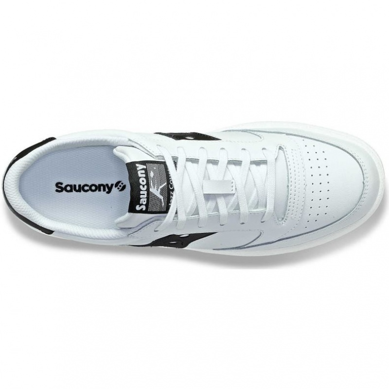 White / Black Saucony Jazz Court PU Men's Sneakers | USA IRBSCY