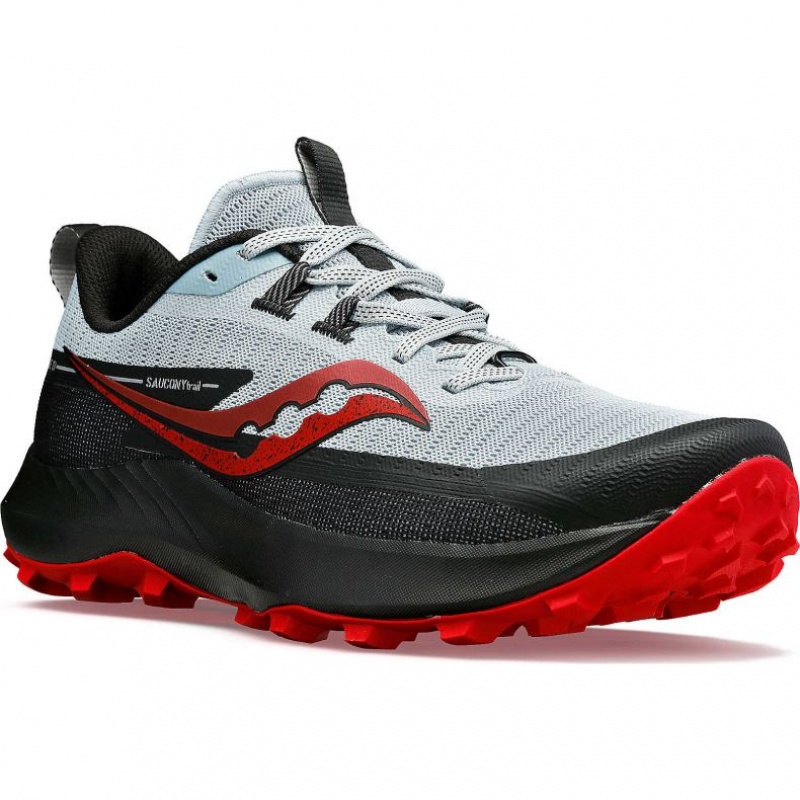 White / Black Saucony Peregrine 13 Men's Trail Running Shoes | USA DOSQUJ