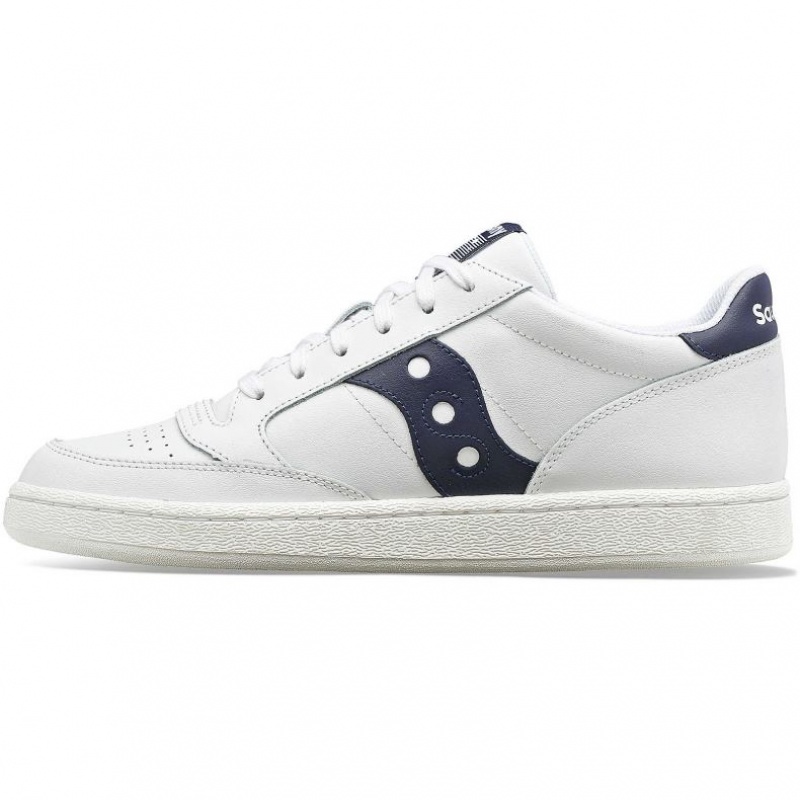 White / Navy Saucony Jazz Court PU Women's Sneakers | USA CKDALZ