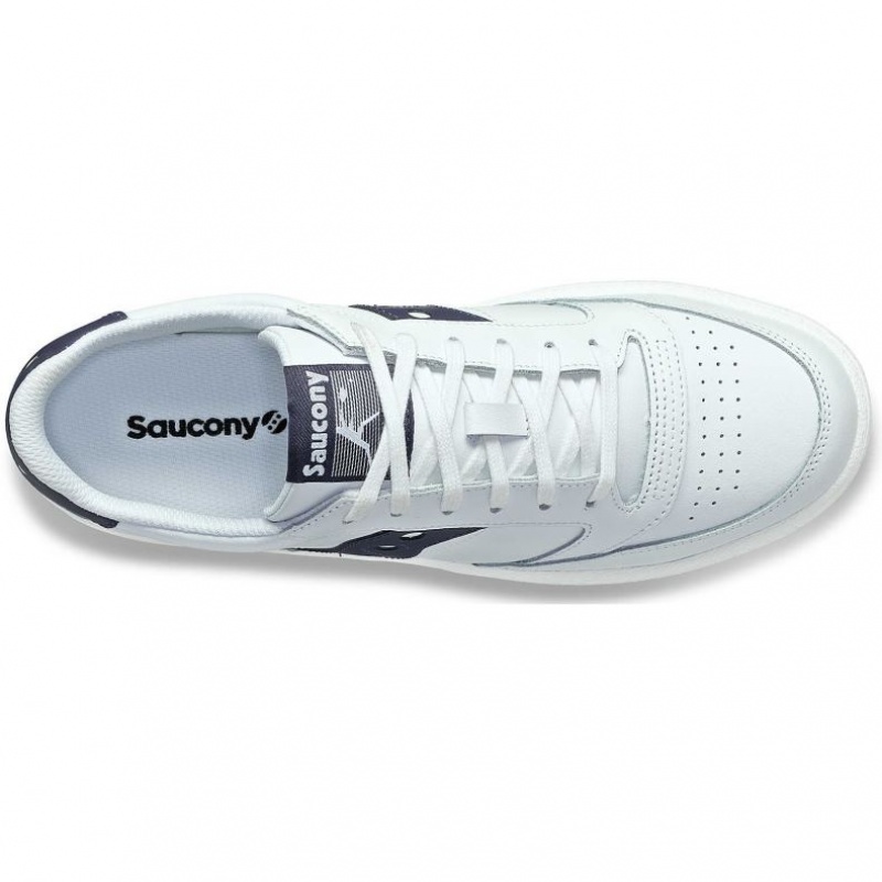 White / Navy Saucony Jazz Court PU Women's Sneakers | USA CKDALZ