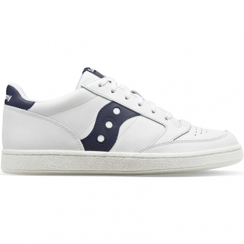 White / Navy Saucony Jazz Court PU Women\'s Sneakers | USA CKDALZ