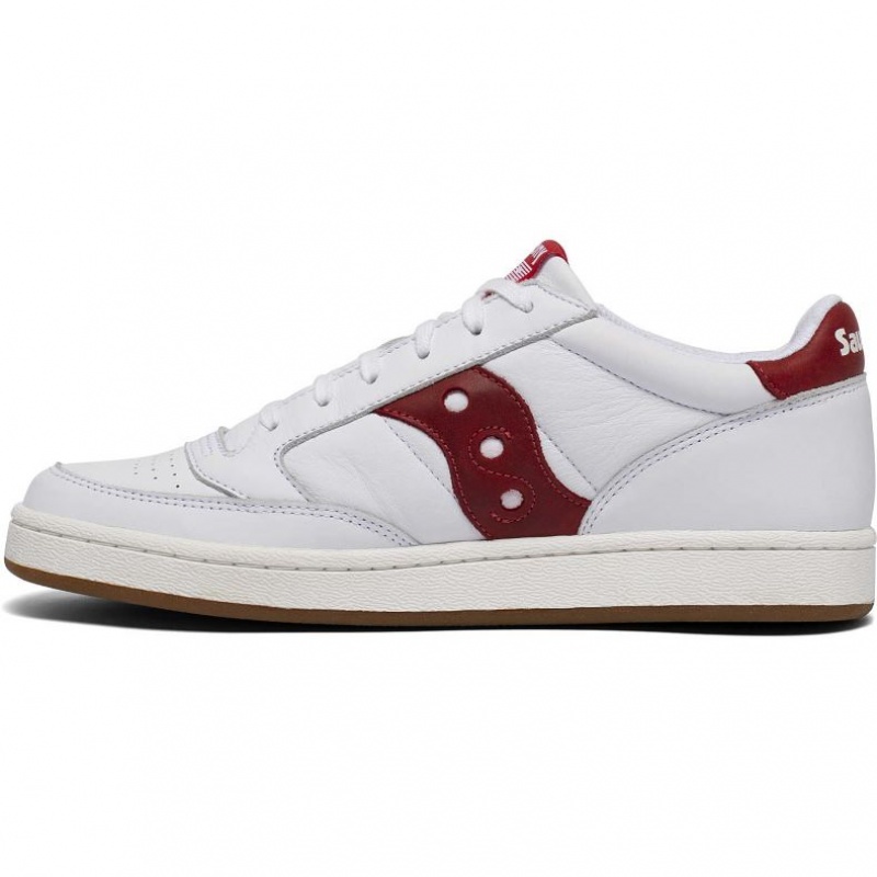 White / Red Saucony Jazz Court Men's Sneakers | USA YMBREW