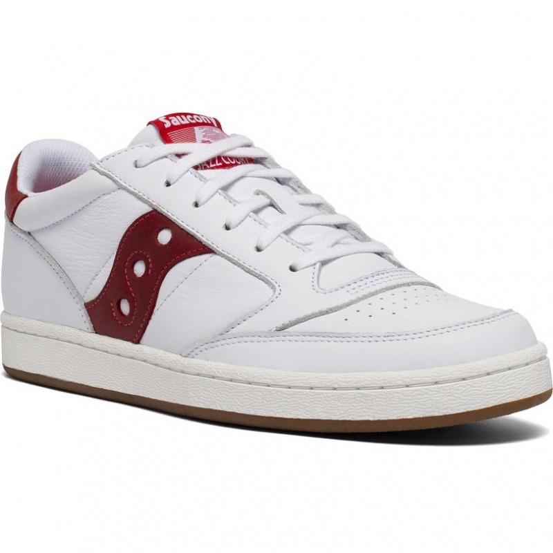 White / Red Saucony Jazz Court Men's Sneakers | USA YMBREW