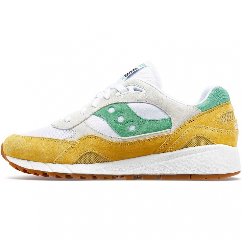 White / Yellow / Green Saucony Shadow 6000 Men's Sneakers | USA QNEIUR