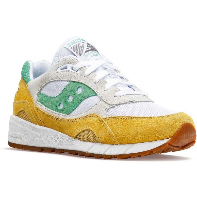 White / Yellow / Green Saucony Shadow 6000 Men's Sneakers | USA QNEIUR