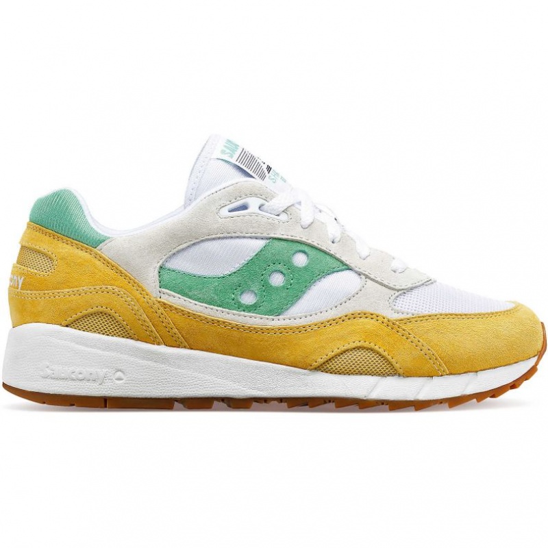 White / Yellow / Green Saucony Shadow 6000 Men\'s Sneakers | USA QNEIUR