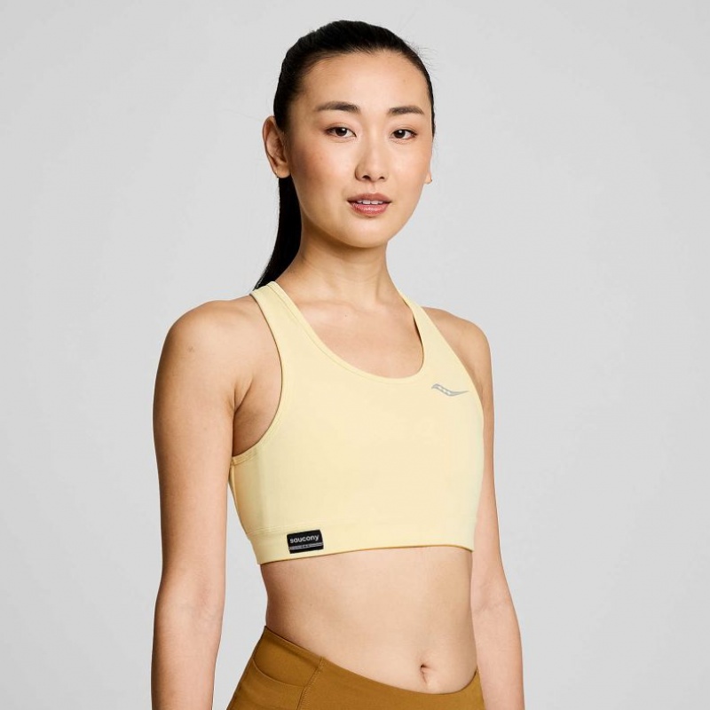 Yellow Saucony Fortify Women\'s Bra | USA ZYCTQB