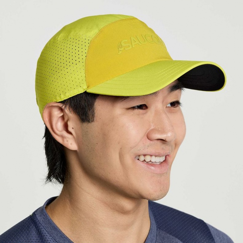 Yellow Saucony Outpace Men\'s Hat | USA FNZLHR