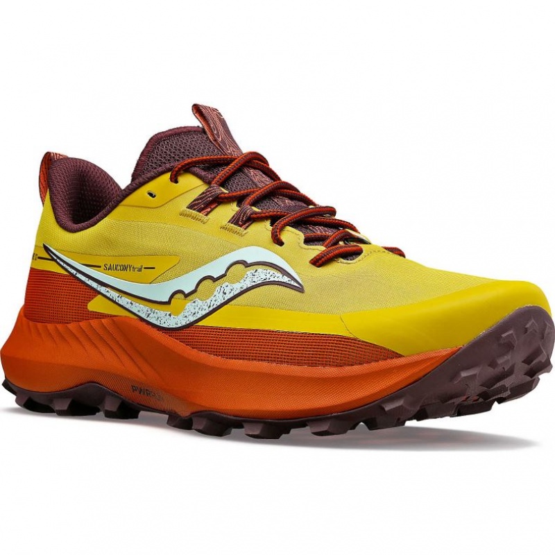 Yellow Saucony Peregrine 13 Women's Trail Running Shoes | USA JMNZGX