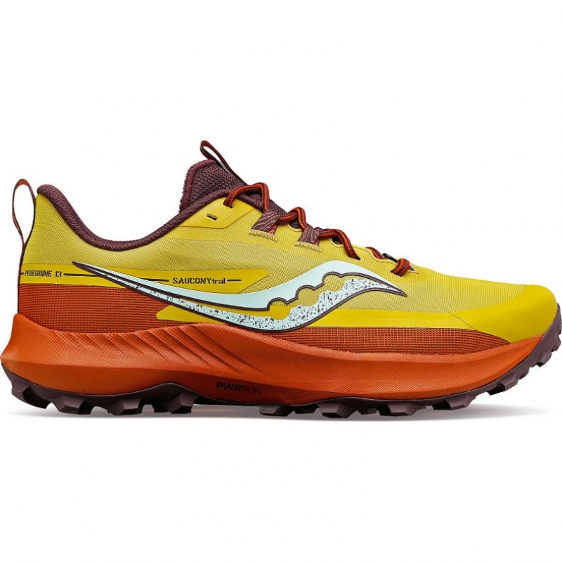 Yellow Saucony Peregrine 13 Women\'s Trail Running Shoes | USA JMNZGX