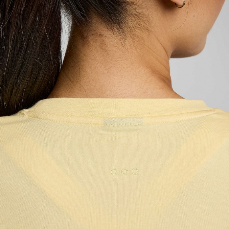 Yellow Saucony Recovery Boxy Women's T-Shirt | USA DJEOTG