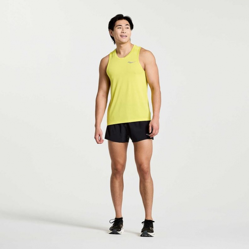 Yellow Saucony Stopwatch Men's Singlet | USA DTIMOP