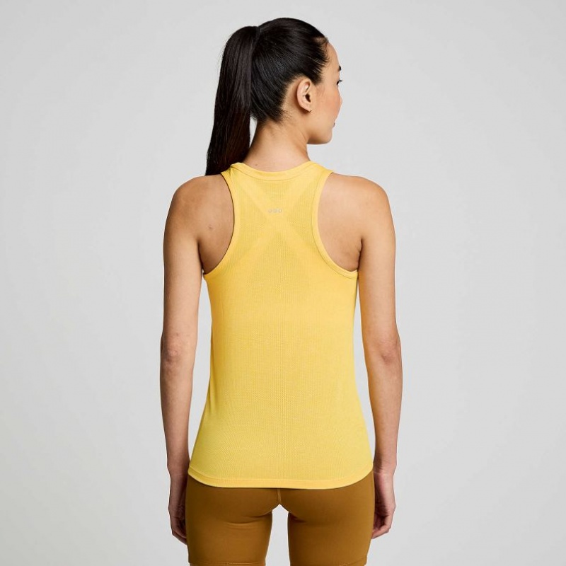 Yellow Saucony Stopwatch Women's Singlet | USA VMUWZP